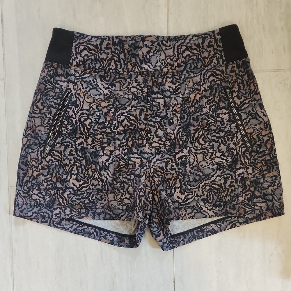 Athleta High Waist Black and Pink Shorts